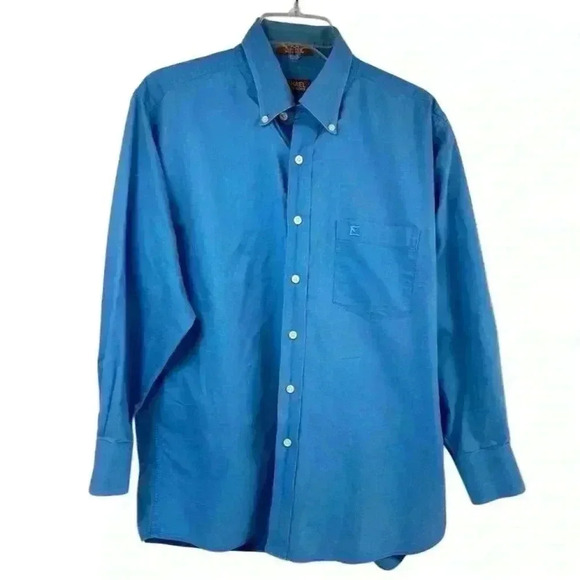 Michael Kors Men's Blue Long Sleeve Button-Down Shirt Size L Casual - Picture 1 of 10